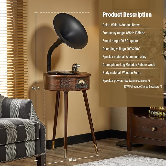 Gramophone Record Player，Italian Style Gramophone Vinyl Record Player - Image 6