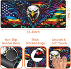 Mouse Pad Large Flag with an Eagle Non-Slip Gaming Desk Mat with Stitched Edge - Image 3