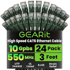 GearIT Cat 6 Ethernet Cable Cat6 Network Patch, Snagless Cord, Internet by GEARit