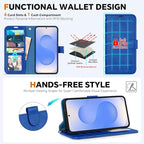 TUCCH Case Wallet for Galaxy S25 Edge, Removable Wrist Strap PU Leather - Image 5