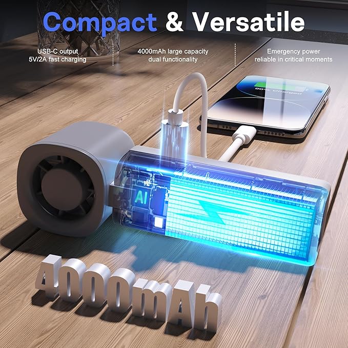 Personal Handheld Fan, Portable 3-in-1 High-Speed Turbo Fan - Image 5