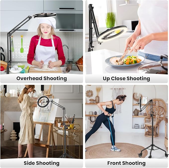 LUXSURE Ring Light Tripod for iPhone, Overhead Camera Mount - Image 2