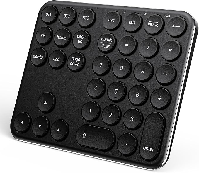 iClever Bluetooth Number Pad, Portable Wireless Number Pad, Aluminum by iClever