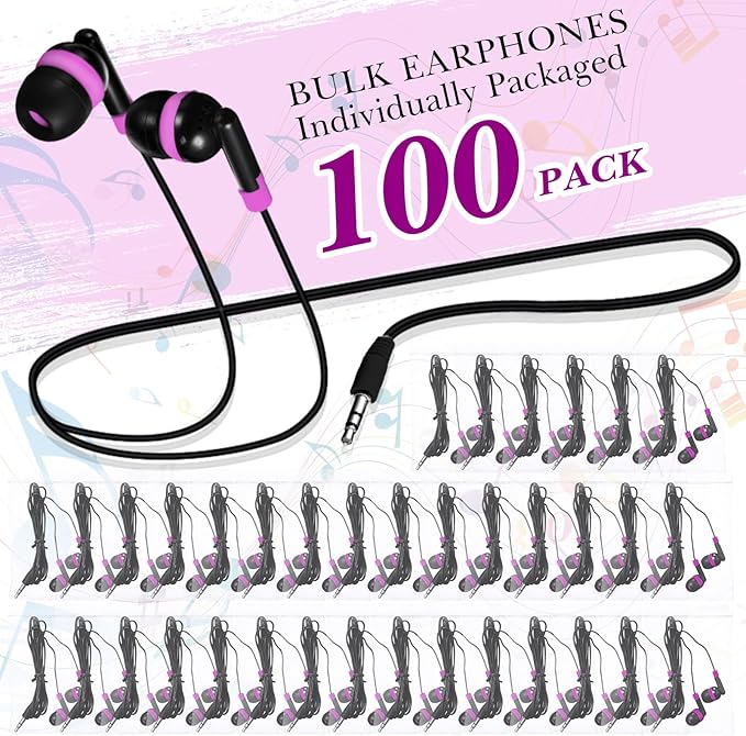Kanayu 100 Pack Wired Earbuds Bulk - Image 2