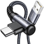 AINOPE USB to USB C Cable 3.1A Fast Charger Type C Right Angle, Resistant Nylon by AINOPE10yearsforphoneaccessories