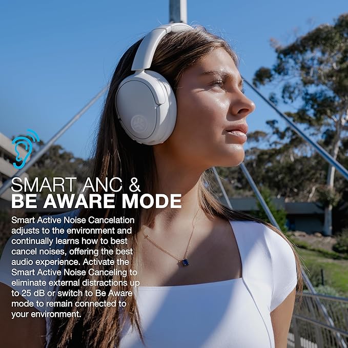 JLab JBuds Lux ANC Wireless Headphones, Cloud White, Hybrid Active Noise - Image 3
