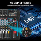 8 Channel Audio Mixer Sound Board Mixer 16 DSP Effect Audio Interfacer w/USB - Image 7
