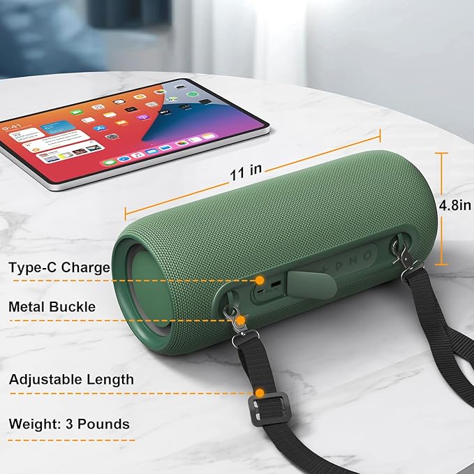 Passau Portable Bluetooth Speakers 40W Peak Loud Stereo Sound, Passive - Image 7