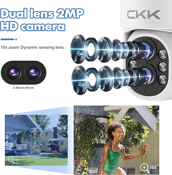 【Dual Wi-Fi, 2MP+2MP Dual Lens】 2K Security Camera System - Image 3