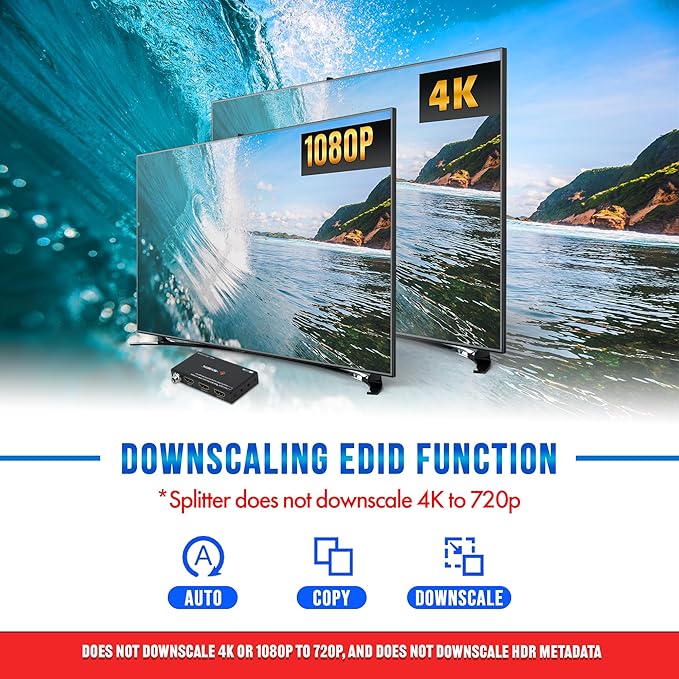 J-Tech Digital HDMI Splitter 1 in 2 Out 4K@60Hz, 1x2 HDMI Splitter - Image 4