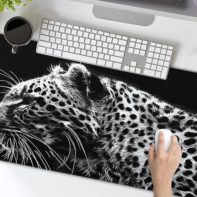 Black and White Gaming Mouse Pad 31.5 x 11.8 Inch Extended Large Mouse Pad - Image 2