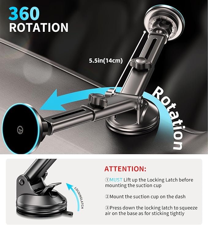for MagSafe Car Mount Charger Dash/Windshield/Vent Wireless Car Charger with - Image 4