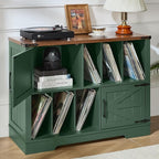 Large Record Player Stand with Vinyl Storage Up to 450 Albums, 39 Inch by Joaxswe