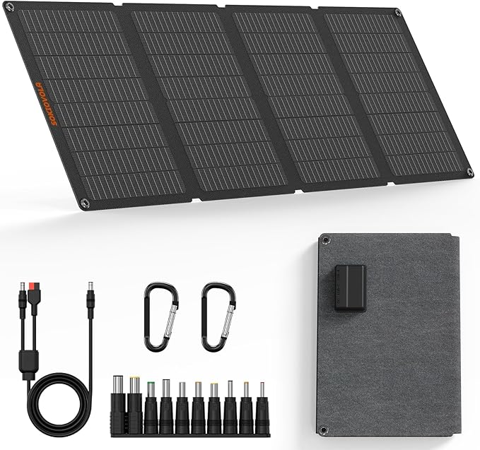 N-Type 16BB 50W Portable Solar Panels, Foldable Solar Panel Charger IP68 by SOKIOVOLA