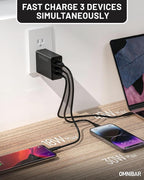 100W USB C Charger, 100W Laptop Fast Charger 3-Port GaN Foldable Fast Wall - Image 3