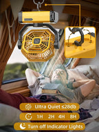 Orteen Rechargeable 9-Inch Portable Table Fan, 20000mAh Battery Powered Camping - Image 5