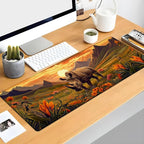 Rhino Gaming Mouse Pad, Sunset Floral and Wildlife Mousepads - Image 2