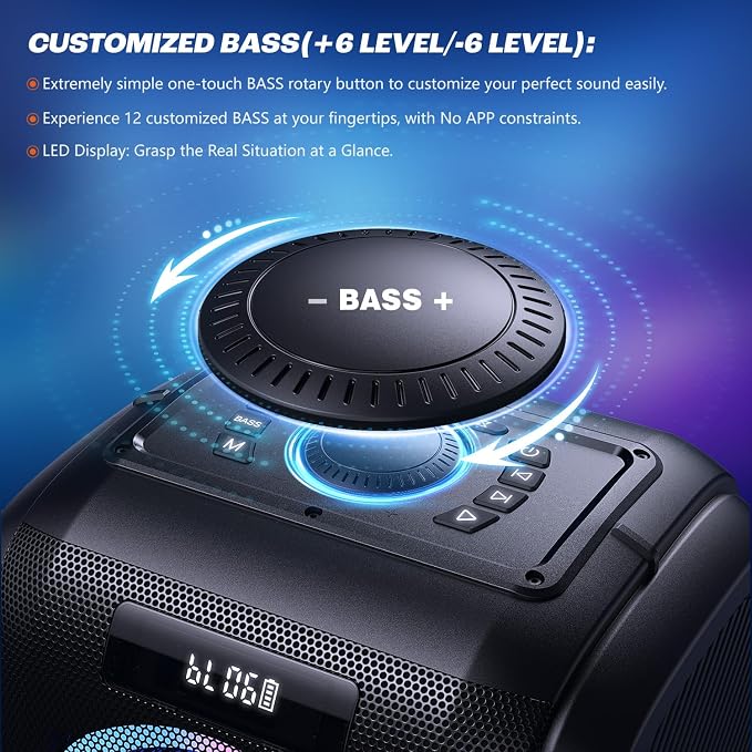 W-KING 270W PEAK Party Large Bluetooth Speaker Loudest Boom Box/12 Custom - Image 2