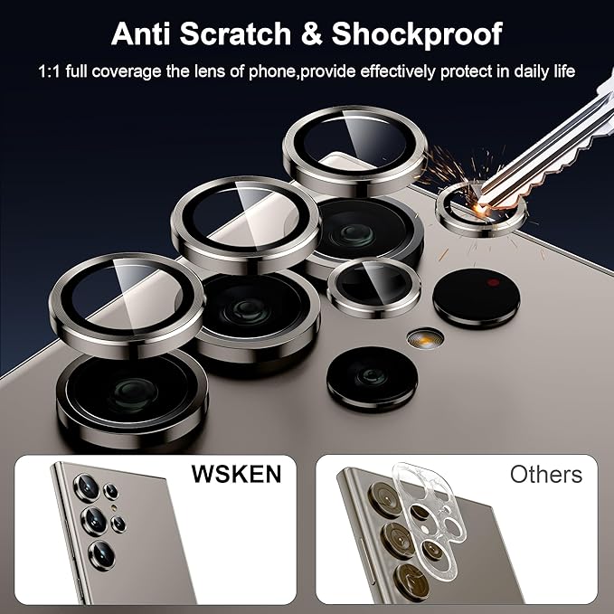 WSKEN for Samsung Galaxy S24 Ultra Camera Lens Protector, Ultra Thin Scratch - Image 3