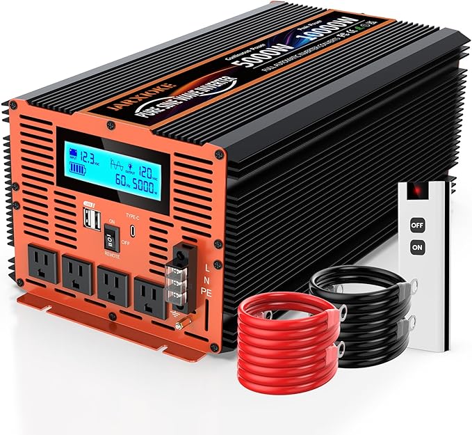 5000 Watt Pure Sine Wave Power Inverter 12V DC to 110V 120V Converter by puresinewavepowerinverter