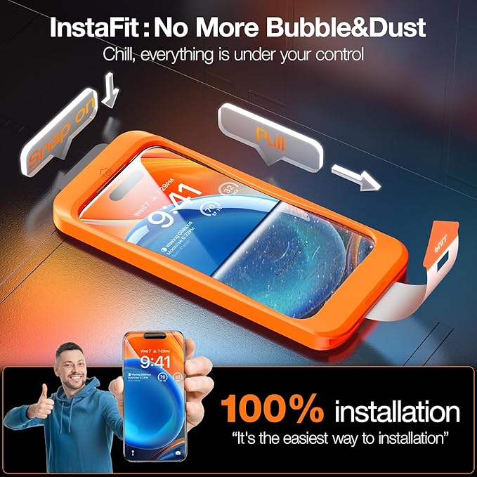 TORRAS Screen Protector for iPhone 2023 Diamond Shield Shatterproof Full - Image 6