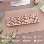 EWEADN Typewriter Style Mechanical Gaming Keyboard, Wired Mechanical Keyboards - Image 2