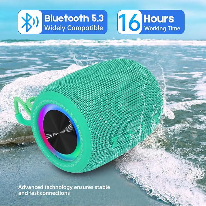 Portable Bluetooth Speaker, BT5.3 Wireless Speaker 20W Bass Diaphragms - Image 4