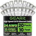 GearIT Cat 6 Ethernet Cable Cat6 Network Patch, Snagless Cord, Internet by GEARit