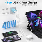 USB C Block 40W, 4 Ports Wall Plug Fast Charging Block, PD+QC Multiport Power - Image 5