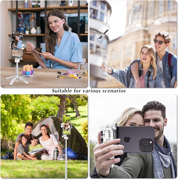 Mini Selfie Stick Tripod, Extendable Grip Phone Tripod - Image 2