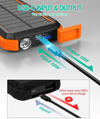 BLAVOR Solar Power Bank, PD18W QC3.0 Fast Charging 10W Wireless Charger - Image 5