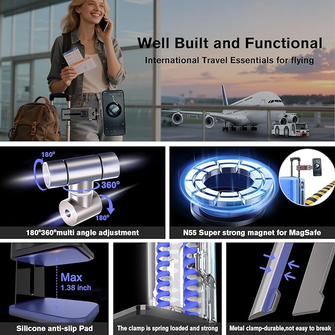 Metal Airplane Travel Essentials Phone Holder Mount - Image 9