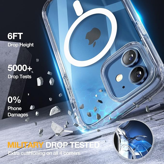 Miracase Magnetic for iPhone 12/12 Pro Case 6.1 inch, Upgrade Full-Body Clear - Image 4