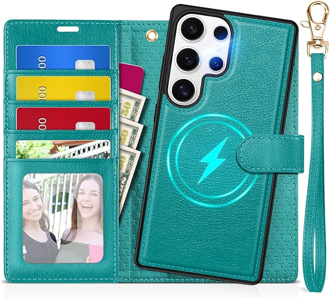 TUCCH Case Wallet for Galaxy S25 Ultra, Detachable RFID Blocking 4 Card Holder by TUCCH