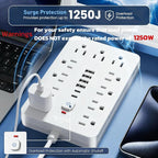 15 FT Flat Plug Surge Protector Power Strip, 11 Multiple AC Outlets - Image 8