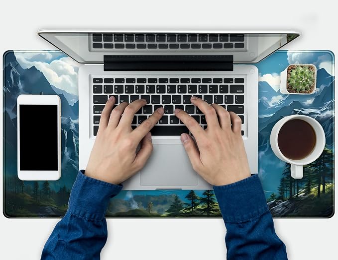Aesthetic Mountain Vista Desk Mat, Computer Keyboard and Mouse Mat, Desk Pad - Image 7