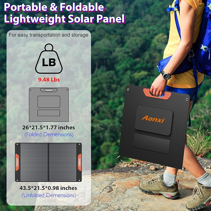 100W Portable Solar Panels for Power Station, 100 Watt ETFE Monocrystalline - Image 4