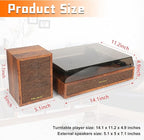 Vinyl Record Player with External Speakers, 3 Speed Bluetooth Turntable - Image 5