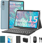 2025 Android 15 Tablet with Keyboard, 24GB+128GB+2TB Expand, 10.1 Inch by Relndoo