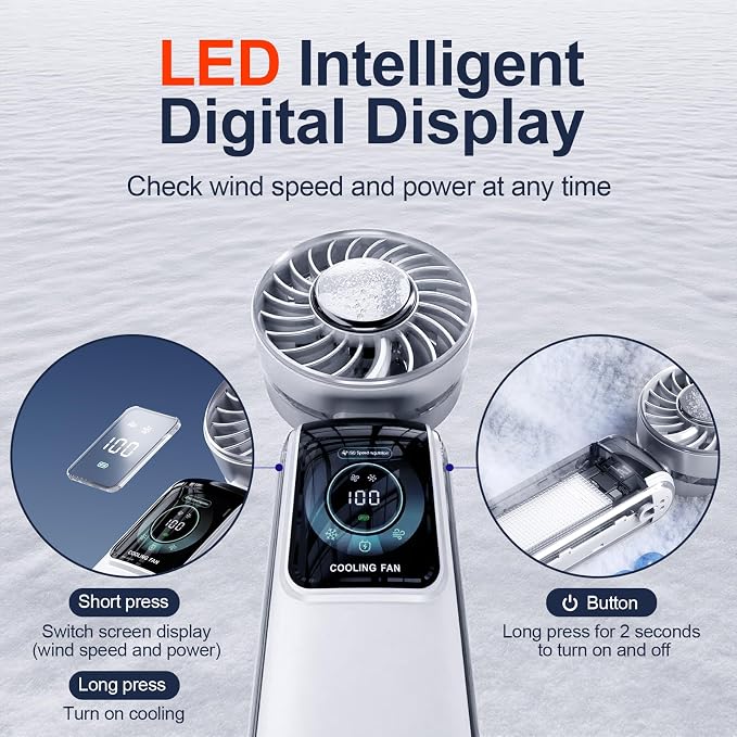 Blows Cold Air Portable Handheld Fan - Image 4