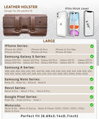 Leather Phone Holster for Men & Women, Horizontal Cell Phone Case -Fits iPhone - Image 5
