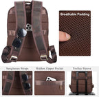 TIDING Men's Full Grain Leather Backpack Fits 16" Laptop, Vintage Business - Image 2