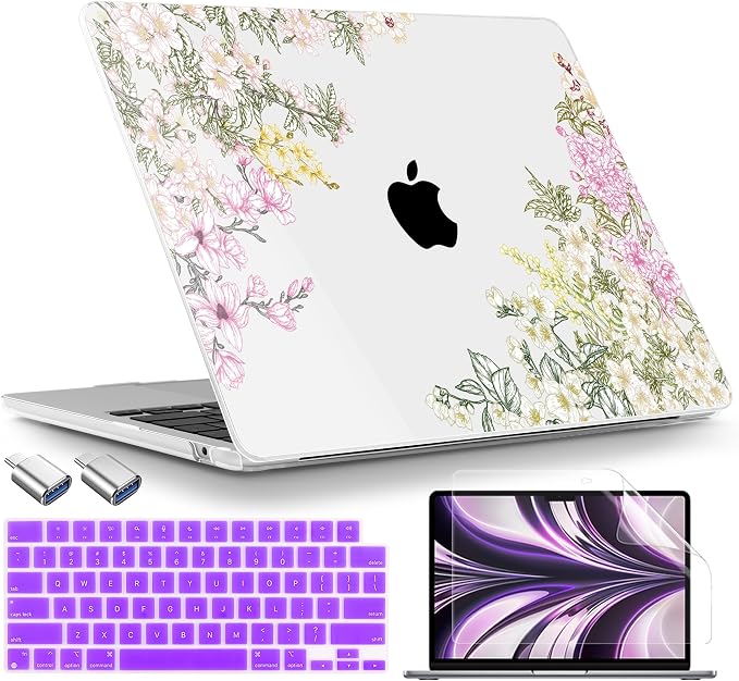TWOLSKOO Compatible with M4 MacBook Air 13.6 inch Case 2025-2022 Release M4 by TWOLSKOO