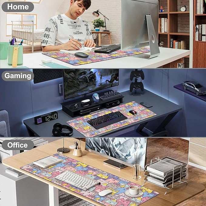 Mouse Pad, Large Cute Christmas Cats Desk Mat, Extended Non-Slip Gaming - Image 7