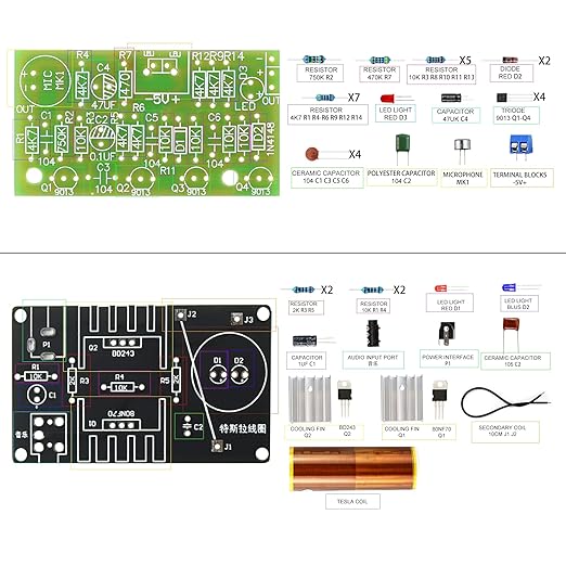 Soldering Practice Kit 5in1 DIY Classic Game Music Tesla Coil Audio-Light - Image 4