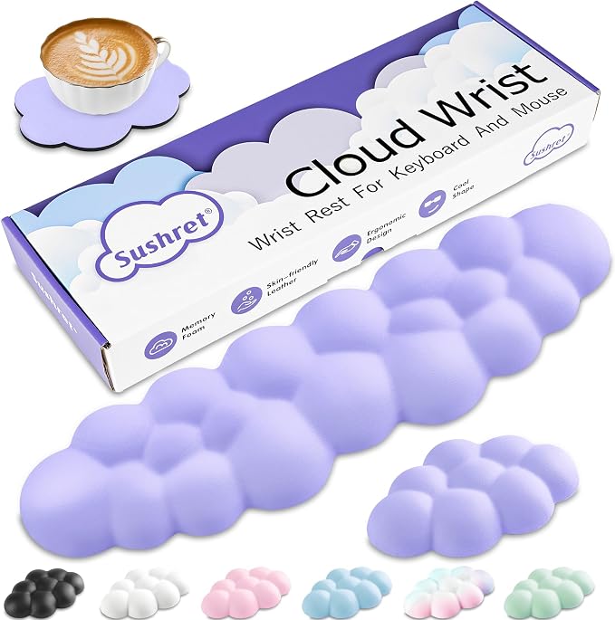 Cloud Wrist Rest Keyboard, Cloud Keyboard Wrist Pad Set by Sushret