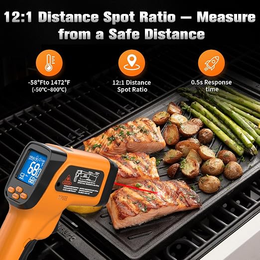 Infrared Thermometer Temperature Gun, Non-Contact Digital Laser Temp -58°F to - Image 3