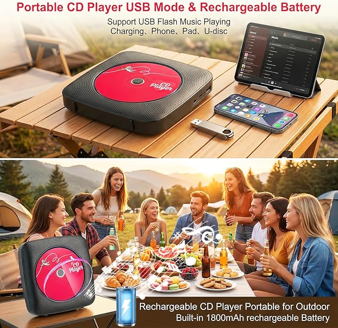 Gueray Portable CD Player Bluetooth: CD Players - Image 5