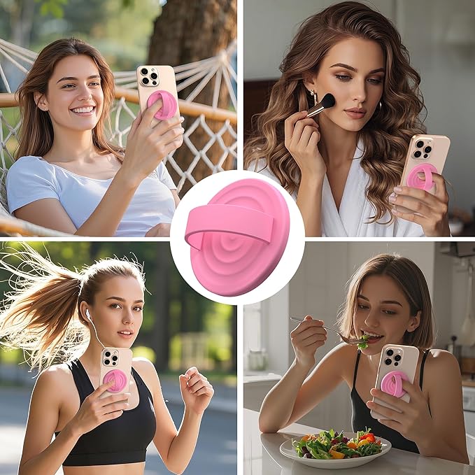Magnetic Phone Ring Grip Holder, Silicone Finger Loop Grip, Compatible - Image 2
