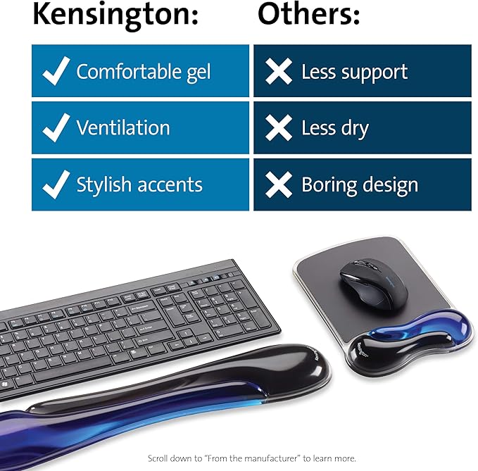 Kensington Duo Gel Mouse & Keyboard Wrist Rest Bundle Set, Ergonomic Keyboard - Image 7